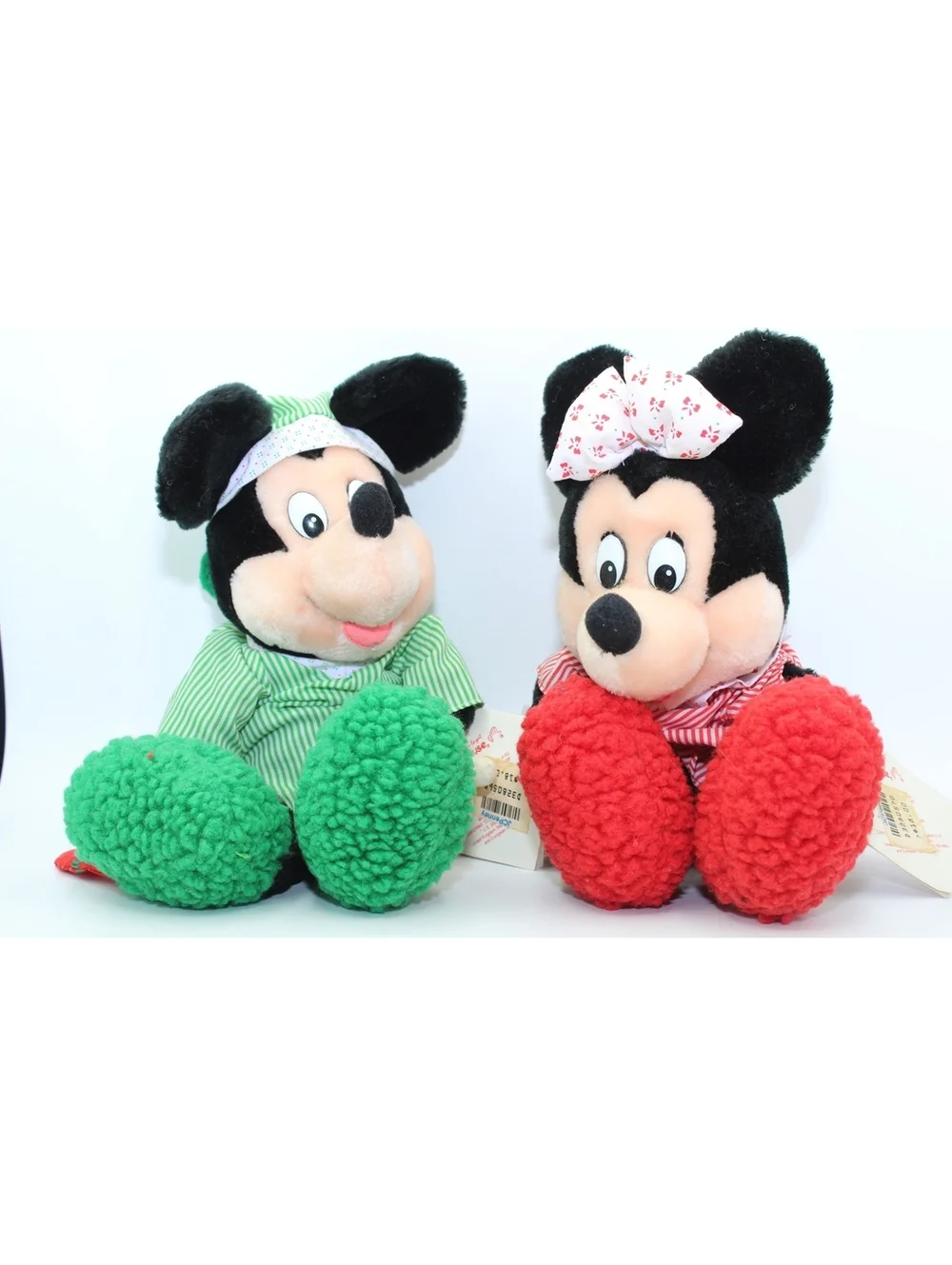 Vintage Disney Applause Winter Magic Mickey & Minnie Mouse Plush Doll Lot 2 Pcs.